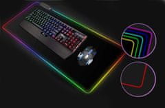 CoolCeny Herní podložka pod myš a klávesnici s RGB podsvícením - 80 x 30 cm