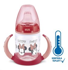 Manuka Health Kojenecká láhev na učení NUK Disney Mickey s kontrolou teploty 150 ml červená