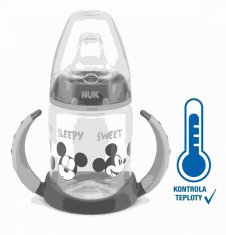 Manuka Health Kojenecká láhev na učení NUK Disney Mickey s kontrolou teploty 150 ml šedá