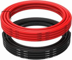 YUNIQUE GREEN-CLEAN Silikonový kabel 12 AWG Flexibilní elektrický vodič 5 metrů [2,5 m černý a 2,5 m červený] Pocínovaný měděný drát Vysoká teplotní odolnost