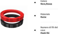 YUNIQUE GREEN-CLEAN Silikonový kabel 10 AWG Flexibilní elektrický vodič 5 metrů [2,5 m černý a 2,5 m červený] Pocínovaný měděný drát kabel Vysoká teplotní odolnost