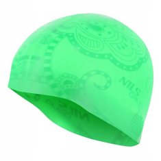 SPURT Plavecká čepice silikonová G-TYPE Woman zelená se vzorem