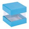 Dárková krabička s víčkem, 4x4x4 cm - tyrkysová (6 ks/bal)