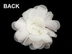 Kraftika 10ks 7 mint tmavá textilní květ 50mm s kamínky