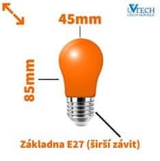 UVtech LED žárovka, 3W E27, oranžová bez obsahu modré