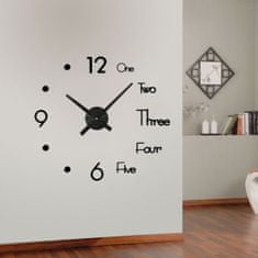 Cool Mango Velké moderní samolepící 3D stěnové hodiny - průměr 70-120 cm, sestavte si je sami, nálepka, učiňte si to sami (DIY) - Clocky