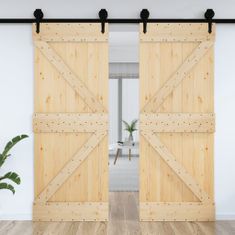 shumee Posuvné dveře 70 x 210 cm masivní borové dřevo