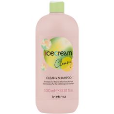 Inebrya Ice Cream Cleany šampon proti lupům - Bojujte proti lupům příjemným způsobem, Redukuje zarudnutí a svědění pokožky hlavy, 1000ml