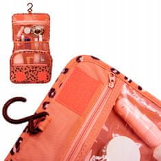 INNA Kosmetický cestovní kufřík na kosmetiku s háčkem, skládací růžová se skvrnami