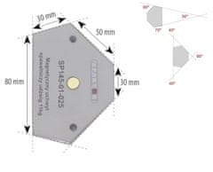 SPARTUS Magnetický úhelník 11 kg SPARTUS SP145-01-025 Svařovací úhlový magnet