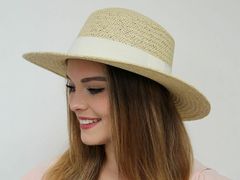 Kraftika 1ks přírodní sv. dámský letní klobouk / slamák, klobouky