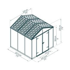 Palram 8 x 8 antracit heavy duty prostorný zahradní domek