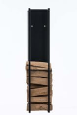 Sortland Stojan na dřevo ke krbu Spark - černý | 120x25x25 cm
