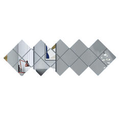HOME & MARKER® Zrcadlové Samolepky na zed, 3D Nástěnné zrcadlo, Nalepovací zrcadlo (32ks samolepek, konečná velikost 50x100 cm) | WALLGEM 32ks + 32ks ZDARMA