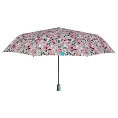 Perletti Dámský skládací automatický deštník Peonie/růžový, 26305