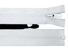 INTEREST Kostěný zip šíře 5 mm délka 45 cm bundový - bílý.