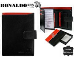 RONALDO Pánská kožená peněženka Nagyhalász černá, červenáuniverzální