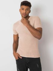 MECHANICH Béžové pletené pánské tričko, velikost l