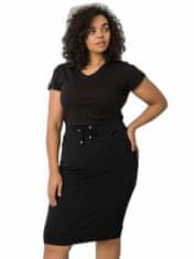 BASIC FEEL GOOD Černá bavlněná sukně plus velikost, velikost 2xl
