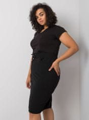 BASIC FEEL GOOD Černá bavlněná sukně plus velikost, velikost 2xl