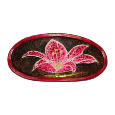 ZO ČSOP Bílé Karpaty Kožená sponka do vlasů - Růžová lilie