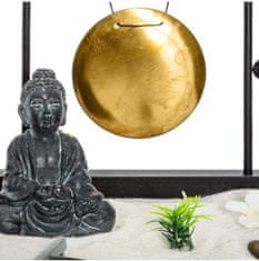 Atmosphera Relaxační set s postavou Buddhy ZEN GARDEN, 26 x 26 x 26 cm, černá