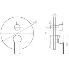 Bruckner BARON podomítková sprchová baterie, 2 výstupy, vrchní části, chrom 612.042.1 - Bruckner