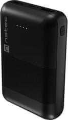 Natec powerbanka TREVI COMPACT 10000 mAh 2X USB-A + 1X USB-C, černá