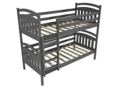 eoshop Patrová postel ADÉLA "PP 003" (Barva dřeva: barva šedá, Prostor mezi lůžky: 80 cm, Rozměr: 80 x 200 cm)
