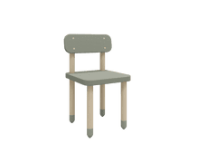 Flexa Flexa Dřevěná stolička s opěradlem pro deti šedozelená Dots