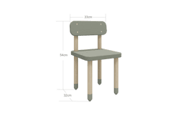 Flexa Flexa Dřevěná stolička s opěradlem pro deti šedozelená Dots
