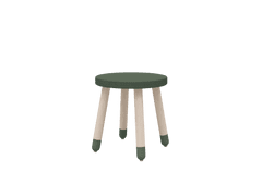 Flexa Flexa Dřevěná stolička bez opěradla pro děti tmavozelená Dots