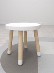Flexa Dřevěná stolička bez opěradla pro děti bílá Dots
