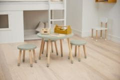 Flexa Flexa Dřevěný kulatý stůl pro děti šedozelený Dots