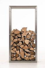 Sortland Stojan na dřevo ke krbu Irving - nerezová ocel | 100x50x40 cm