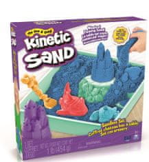 Kinetic Sand Krabice tekutého písku s podložkou modrá
