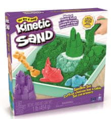 Kinetic Sand Krabice tekutého písku s podložkou zelená