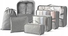 INNA Cestovní organizéry do kufru, tašky, skříně 7 kusů Organizér Trip Story 43 x 28 x 8 cm šedá barva