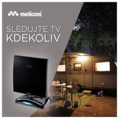 Meliconi TV anténa , 881002, pokojová, USB, DVB T, DVB-T2, TNT HD, DAB+, rozsah příjmů VHF + UHF, vertikální i horizontální rotace