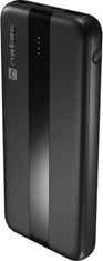 Natec powerbanka TREVI SLIM Q 10000 mAh 2X USB QC3.0 + 1X PD, černá