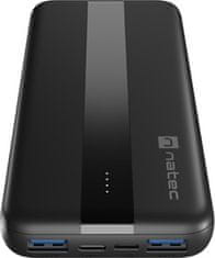 Natec powerbanka TREVI SLIM Q 10000 mAh 2X USB QC3.0 + 1X PD, černá