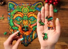 Puzzler Magic Wood Barevné dřevěné puzzle české výroby: Moudrý medvěd