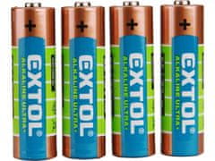 Extol Energy Baterie alkalické, 4ks, 1,5V AA (LR6)