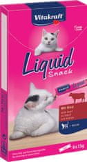Vitakraft Snack Liquid hovězí+inulin cat 6ksx15g