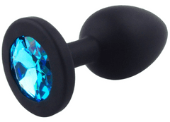TWIXO Group Silikonový anální kolík se šperkem (světle modrý)