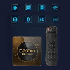 Smart TV Box 2023 G96 Max HD Android 13.0 digitální terestriální dekodér TV přijímač Set top box RK3528 čtyřjádrový CPU 2-16G Media Player Podpora USB 3.0/3D/4K/8K