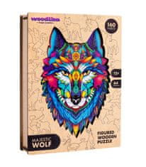 Puzzler Magic Wood Barevné dřevěné puzzle české výroby: Majestátní vlk