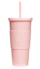 Neon Kactus , Hrnek na pití s brčkem, 625 ml | růžový