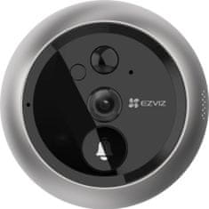 EZVIZ chytrý dveřní videotelefon DP2C/ Wi-Fi/ kamera 1080p/ H.265/ kukátko/ zvonek/ IR do 5 m/ PIR/ LCD 4,3"