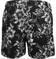 Nines Pánské koupací šortky černá s květinovým designem Černá S